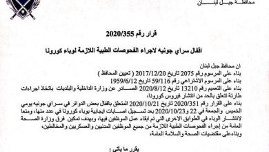 Photo of اقفال سراي جونية لاجراء الفحوص الطبية اللازمة لوباء كورونا
