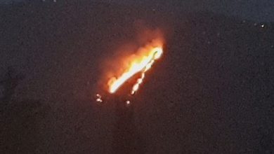 Photo of بالفيديو: حريق هائل في مرج بسري
