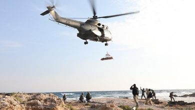 Photo of الجيش: تمارين تدريبية في جزيرة رمكين قبالة شاطئ طرابلس