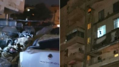 Photo of سقوط شرفتين من مبنى في صور.. وسماع صوت أنين من تحت الركام!