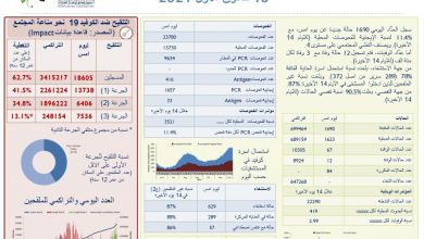 Photo of وزارة الصحّة: تسجيل 12 وفاة بكورونا و1690 إصابة جديدة