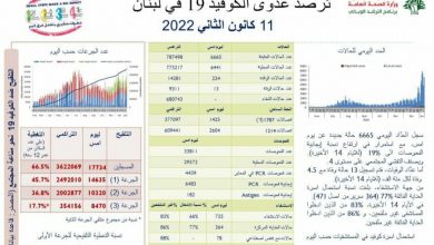 Photo of وزارة الصحّة: تسجيل 6665 إصابة جديدة بفيروس كورونا و13 حالة وفاة