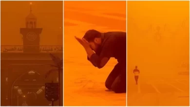 Photo of بالصور والفيديو/ عاصفة ترابية جديدة تضرب العراق وشبه انعدام تام للرؤية في كربلاء!